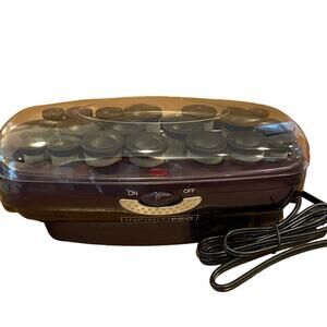 Conair Infiniti Pro Ceramic Flocked Hot Roller Curler Set w/ Clips, Dark Purple